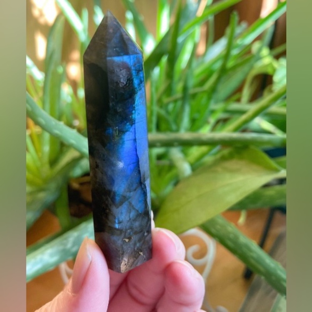 One Labradorite Crystal Tower with Flash NEW